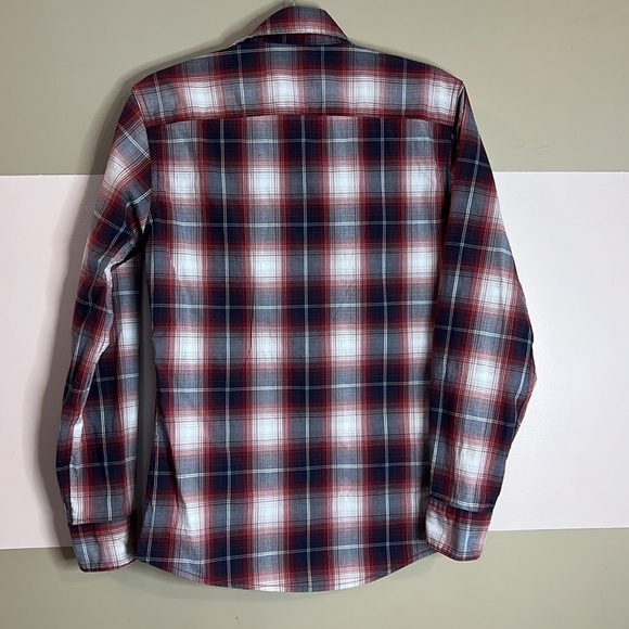 Wrangler Button Up Shirt Long Sleeve Mens Size Small Plaid Pearl Snap Cotton - Picture 2 of 6